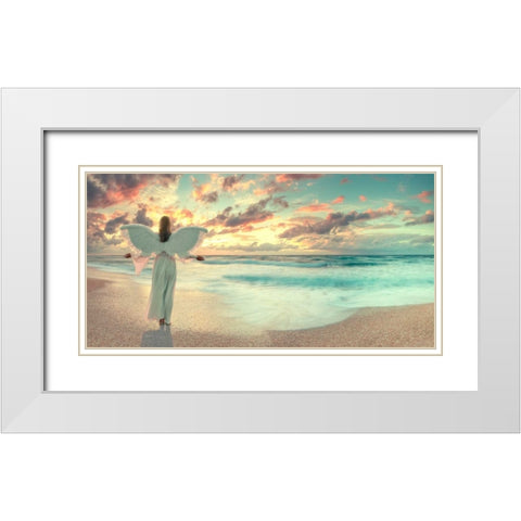 AF20150103 Beach 484P2C02 White Modern Wood Framed Art Print with Double Matting by Frank, Assaf