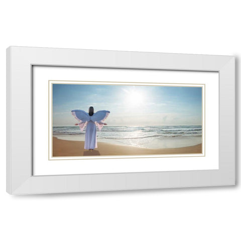 AF20150529 Beach 523-PanoC01P White Modern Wood Framed Art Print with Double Matting by Frank, Assaf