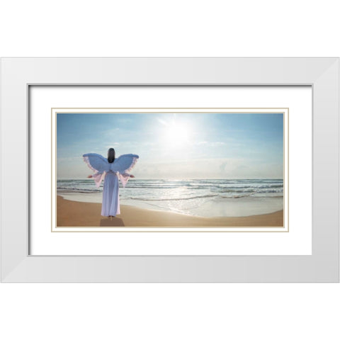AF20150529 Beach 523-PanoC01P White Modern Wood Framed Art Print with Double Matting by Frank, Assaf
