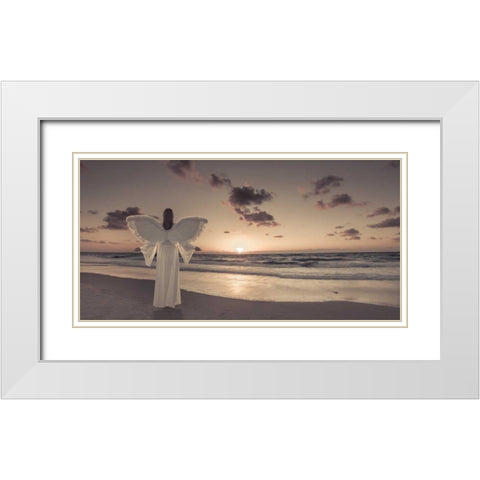 AF20150830 Beach 007-PanoP2C06 White Modern Wood Framed Art Print with Double Matting by Frank, Assaf
