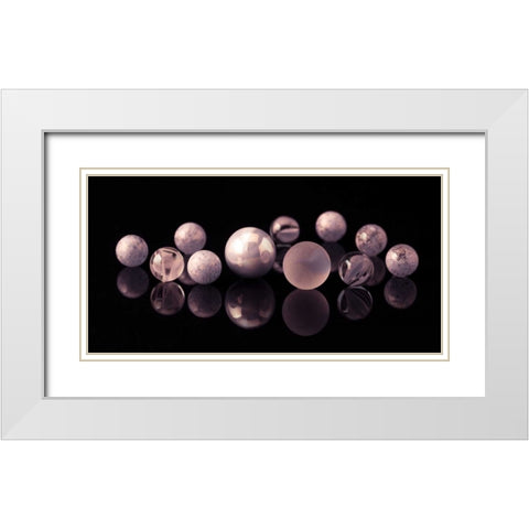 AF20150227 Marbles 123C01 White Modern Wood Framed Art Print with Double Matting by Frank, Assaf