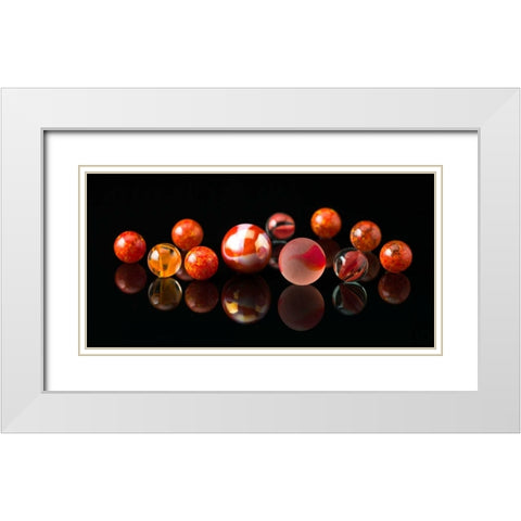 AF20150227 Marbles 123 White Modern Wood Framed Art Print with Double Matting by Frank, Assaf