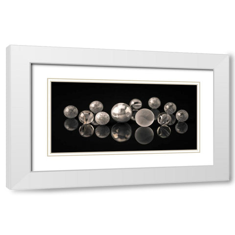 AF20150227 Marbles 123C03 White Modern Wood Framed Art Print with Double Matting by Frank, Assaf