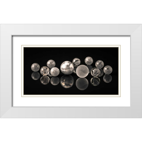 AF20150227 Marbles 123C03 White Modern Wood Framed Art Print with Double Matting by Frank, Assaf