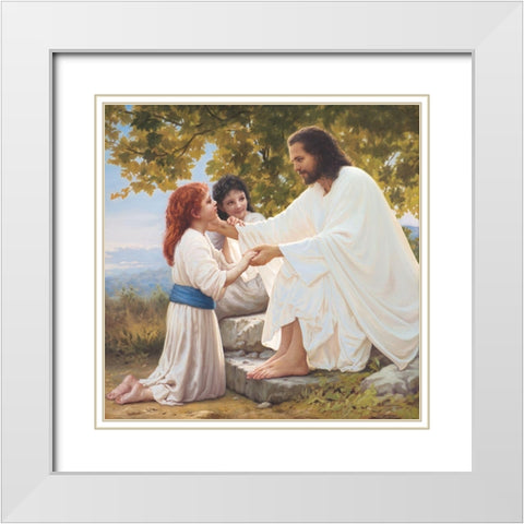 Pure Love White Modern Wood Framed Art Print with Double Matting by Missman, Mark