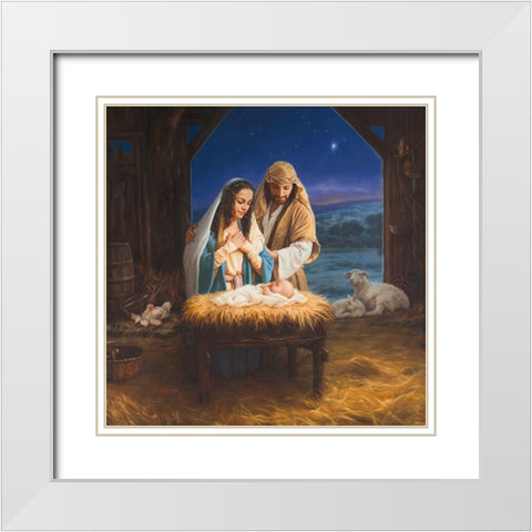 Holy Family White Modern Wood Framed Art Print with Double Matting by Missman, Mark