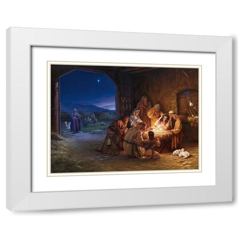 Light of the World White Modern Wood Framed Art Print with Double Matting by Missman, Mark