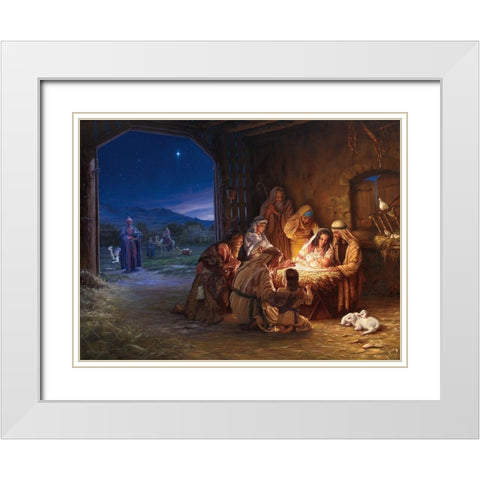 Light of the World White Modern Wood Framed Art Print with Double Matting by Missman, Mark