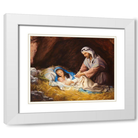 Heavenly Peace White Modern Wood Framed Art Print with Double Matting by Missman, Mark