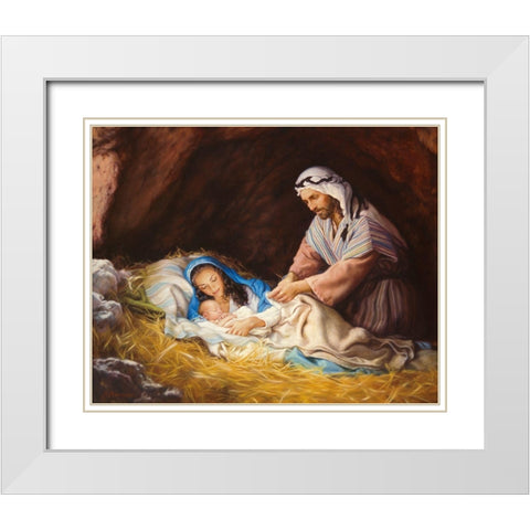 Heavenly Peace White Modern Wood Framed Art Print with Double Matting by Missman, Mark