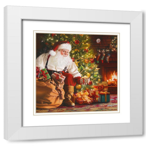 Santas Delivery White Modern Wood Framed Art Print with Double Matting by Missman, Mark