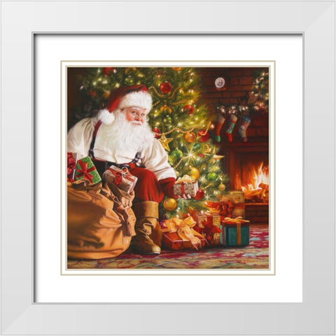 Santas Delivery White Modern Wood Framed Art Print with Double Matting by Missman, Mark