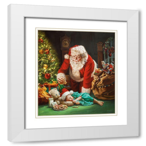 Cookies for Santa White Modern Wood Framed Art Print with Double Matting by Missman, Mark