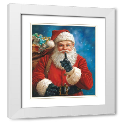 Shhh White Modern Wood Framed Art Print with Double Matting by Missman, Mark