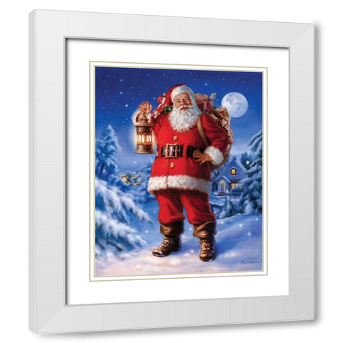 Christmas Eve Visit White Modern Wood Framed Art Print with Double Matting by Missman, Mark