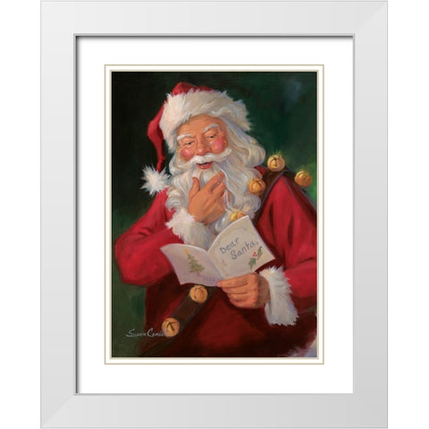 Dear Santa White Modern Wood Framed Art Print with Double Matting by Comish, Susan