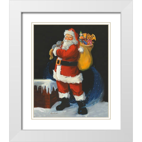 On The Roof White Modern Wood Framed Art Print with Double Matting by Comish, Susan