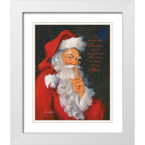 Twas the Night Before White Modern Wood Framed Art Print with Double Matting by Comish, Susan