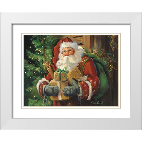 Holiday Cheer White Modern Wood Framed Art Print with Double Matting by Comish, Susan