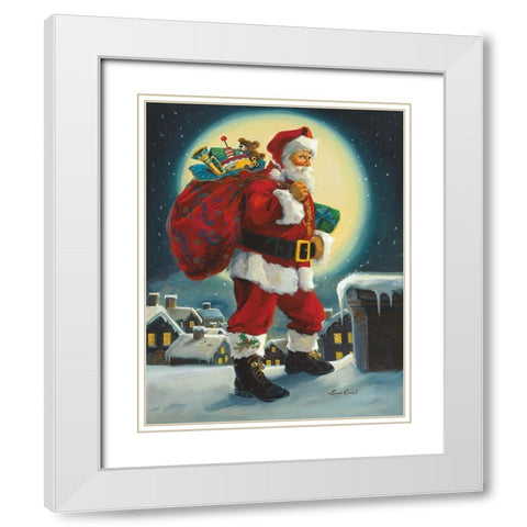 Up On The Rooftop White Modern Wood Framed Art Print with Double Matting by Comish, Susan