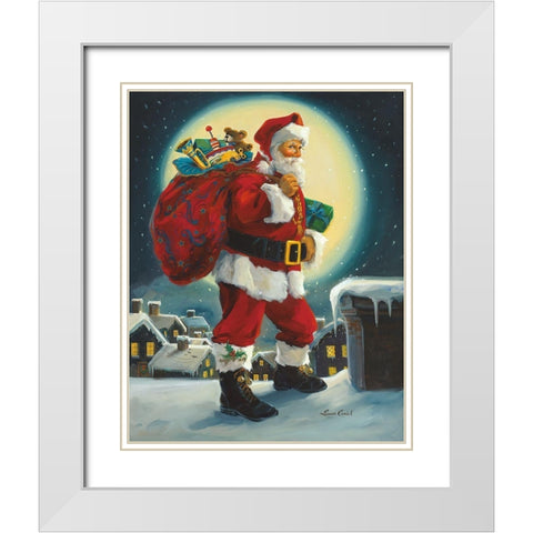 Up On The Rooftop White Modern Wood Framed Art Print with Double Matting by Comish, Susan