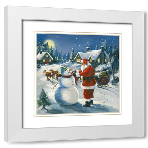 One Chilly Night White Modern Wood Framed Art Print with Double Matting by Comish, Susan