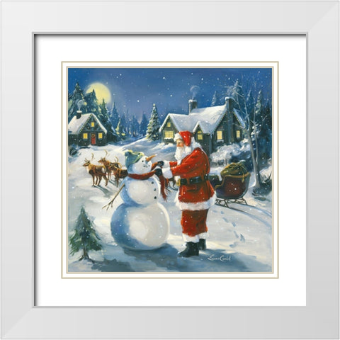 One Chilly Night White Modern Wood Framed Art Print with Double Matting by Comish, Susan