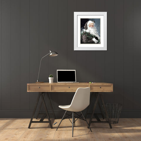 BerryChristmas Colorized White Modern Wood Framed Art Print with Double Matting by Comish, Susan