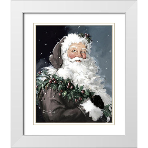 BerryChristmas Colorized White Modern Wood Framed Art Print with Double Matting by Comish, Susan
