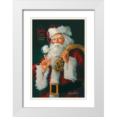 Santa Claus Is Coming White Modern Wood Framed Art Print with Double Matting by Comish, Susan