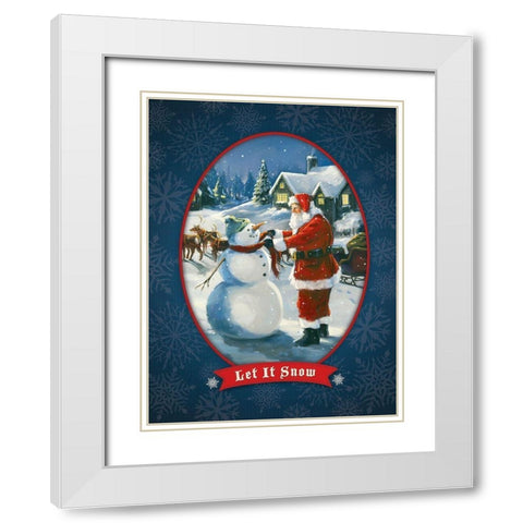 Let It Snow White Modern Wood Framed Art Print with Double Matting by Comish, Susan