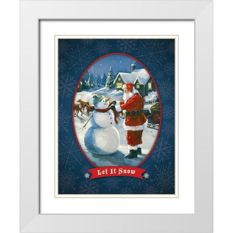 Let It Snow White Modern Wood Framed Art Print with Double Matting by Comish, Susan