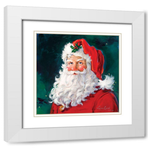 Santa Dear White Modern Wood Framed Art Print with Double Matting by Comish, Susan