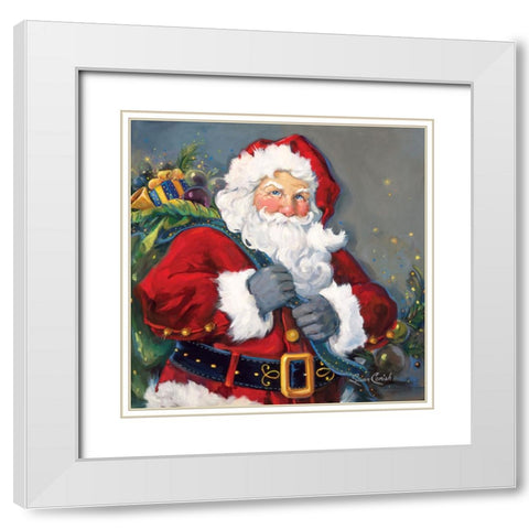 Merry And Bright White Modern Wood Framed Art Print with Double Matting by Comish, Susan