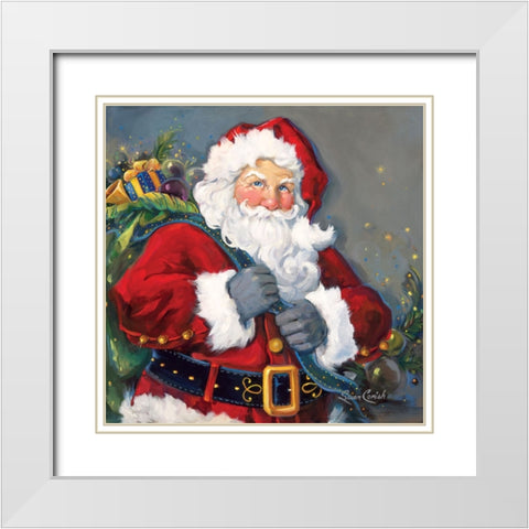 Merry And Bright White Modern Wood Framed Art Print with Double Matting by Comish, Susan