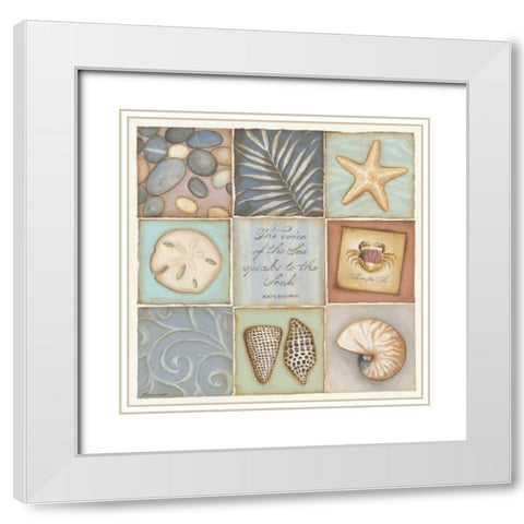 Voices of The Sea White Modern Wood Framed Art Print with Double Matting by Marrott, Stephanie
