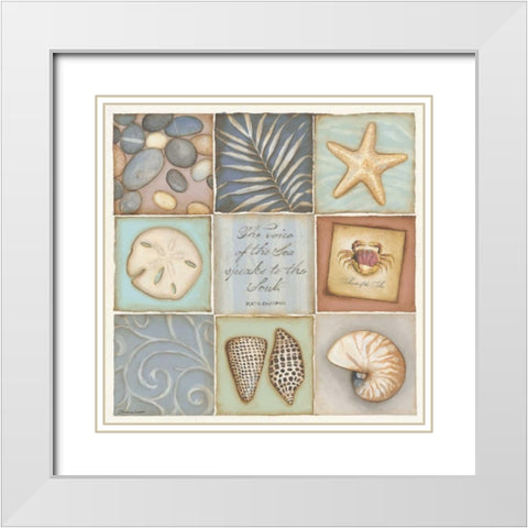 Voices of The Sea White Modern Wood Framed Art Print with Double Matting by Marrott, Stephanie