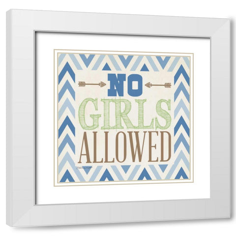 Playroom Boy II White Modern Wood Framed Art Print with Double Matting by Marrott, Stephanie