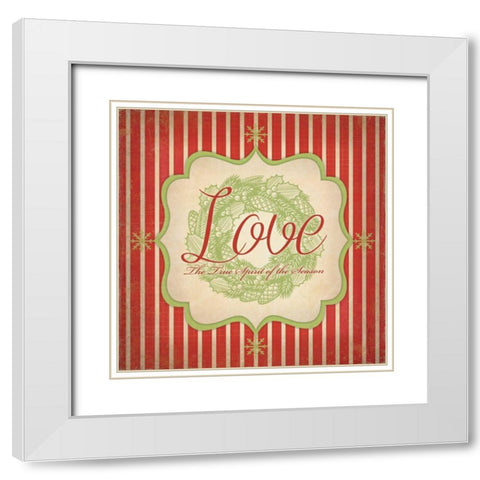 Love White Modern Wood Framed Art Print with Double Matting by Marrott, Stephanie