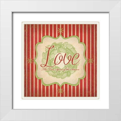 Love White Modern Wood Framed Art Print with Double Matting by Marrott, Stephanie