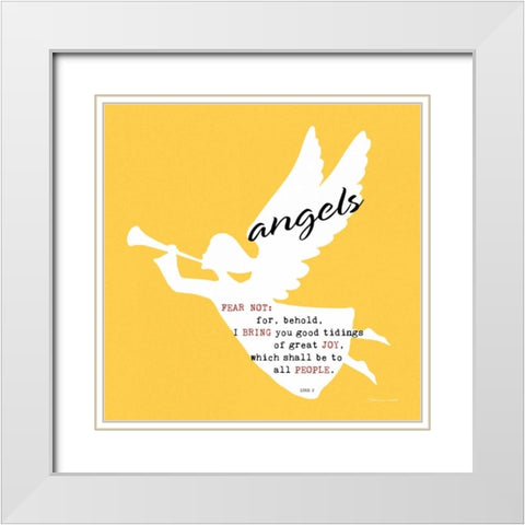 Fear Not - Yellow White Modern Wood Framed Art Print with Double Matting by Marrott, Stephanie