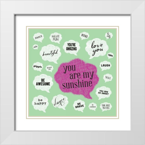 Inner Thoughts - Mint White Modern Wood Framed Art Print with Double Matting by Marrott, Stephanie