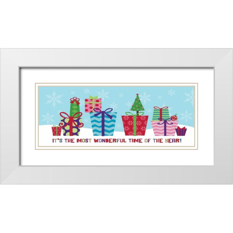 Presents Group White Modern Wood Framed Art Print with Double Matting by Marrott, Stephanie