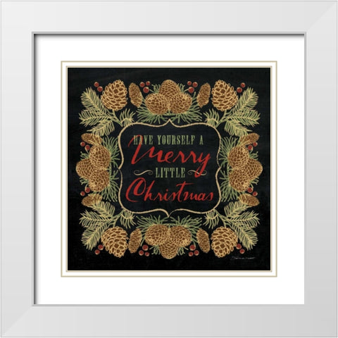 Merry Little White Modern Wood Framed Art Print with Double Matting by Marrott, Stephanie