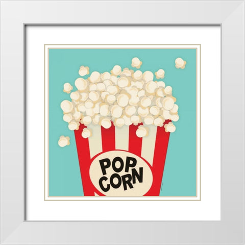 Popcorn White Modern Wood Framed Art Print with Double Matting by Marrott, Stephanie