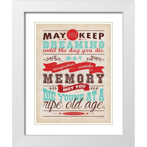 Keep Dreaming White Modern Wood Framed Art Print with Double Matting by Marrott, Stephanie