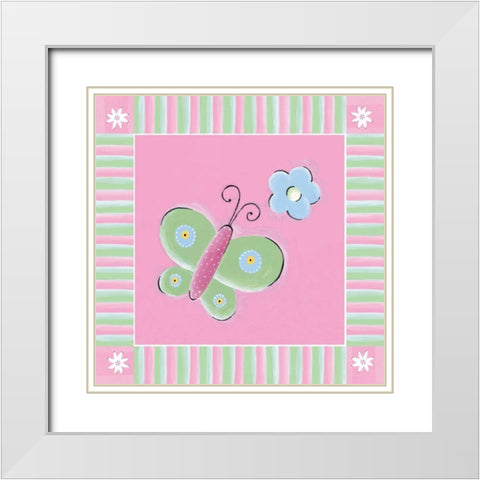 Butterfly II White Modern Wood Framed Art Print with Double Matting by Marrott, Stephanie