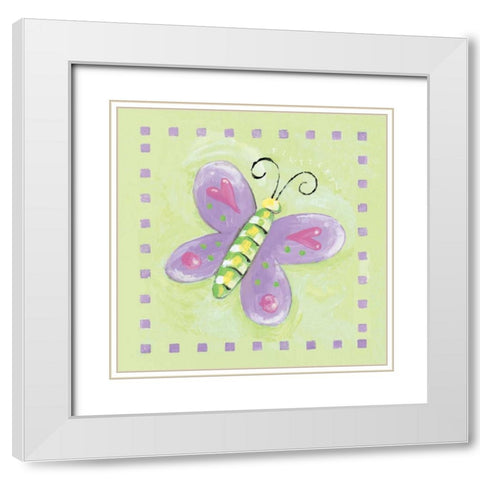 Flutterby White Modern Wood Framed Art Print with Double Matting by Marrott, Stephanie