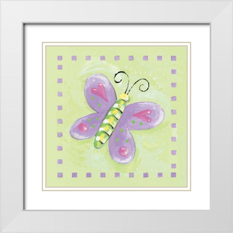 Flutterby White Modern Wood Framed Art Print with Double Matting by Marrott, Stephanie