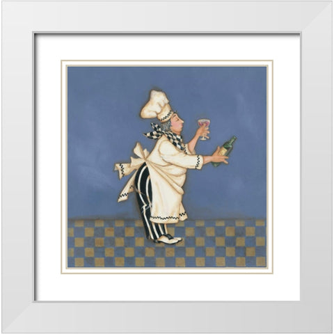 Wine Chef White Modern Wood Framed Art Print with Double Matting by Marrott, Stephanie